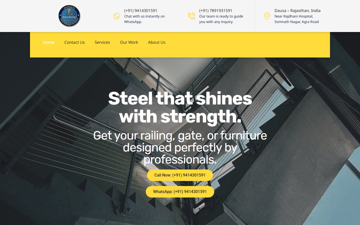 New Balaji Steel Railing website by Xper8