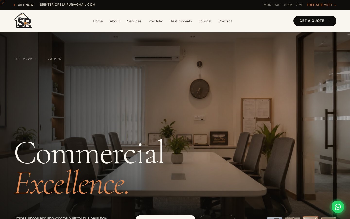 SR Interiors and Construction website by Xper8