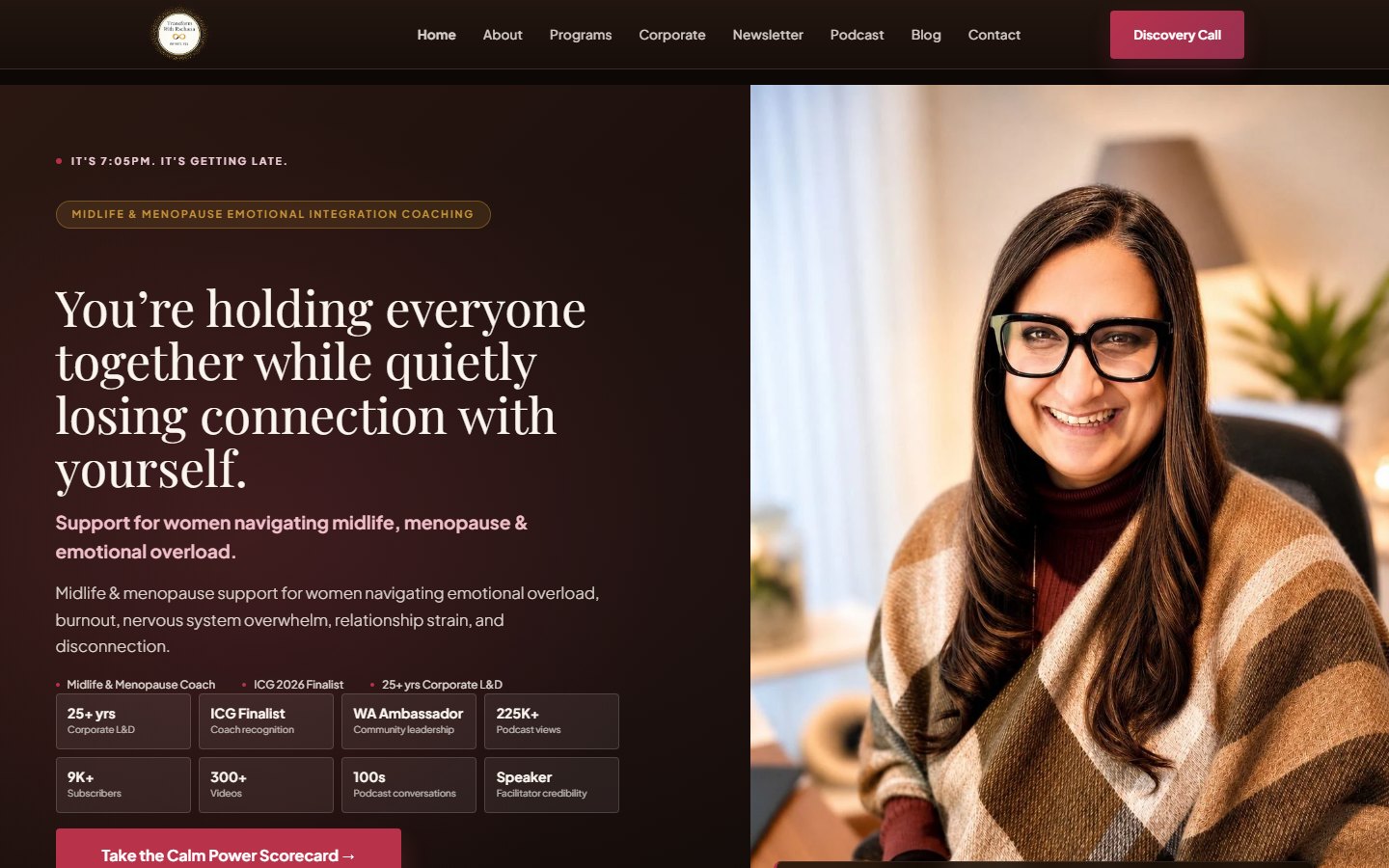 Transform with Rachna website by Xper8